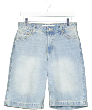 Bershka Blue Baggy Denim Shorts UK XS/S