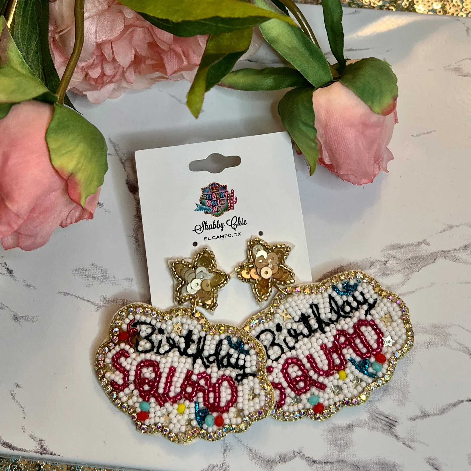 Birthday Squad Earrings - AB Stones