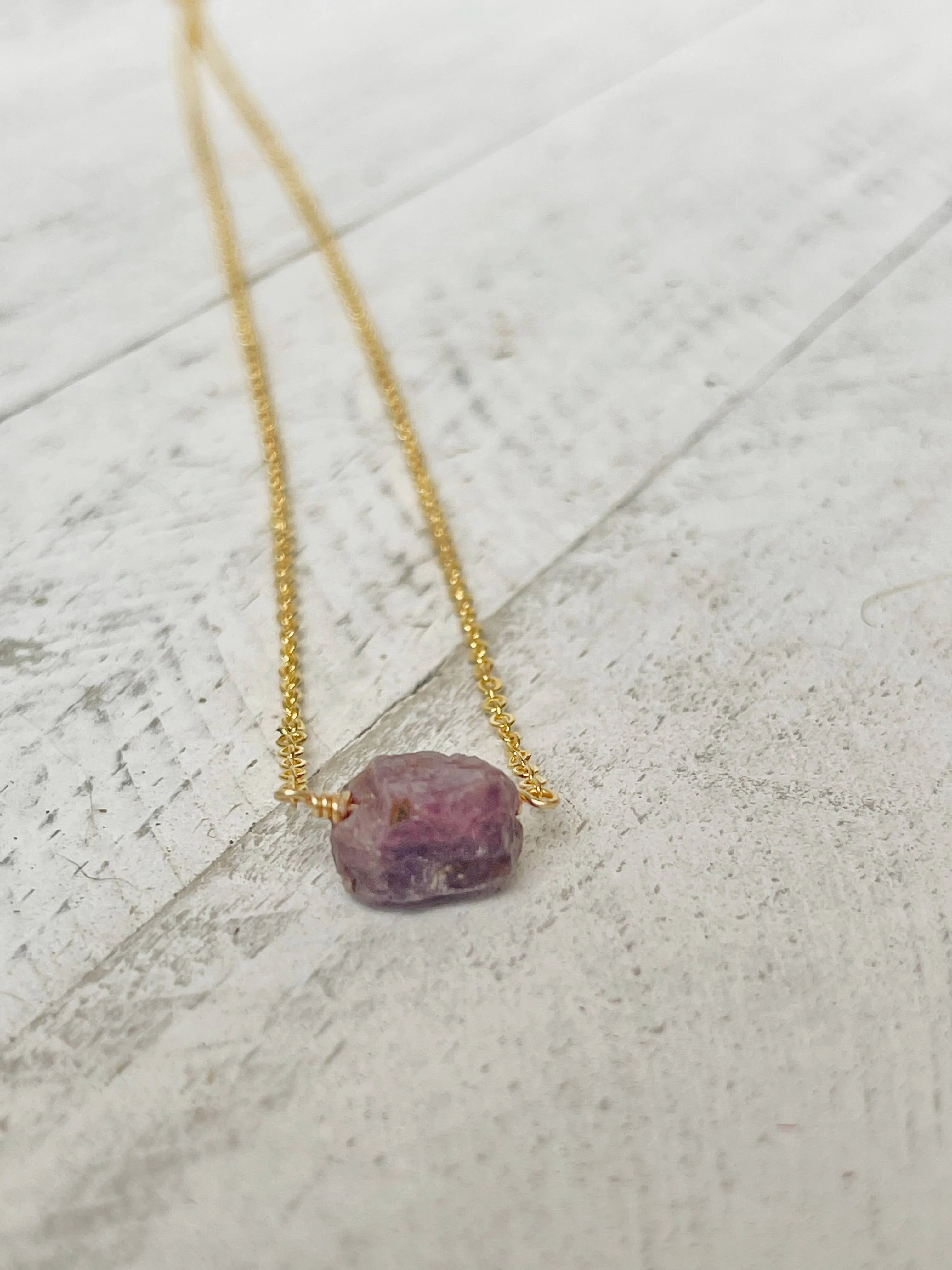 Birthstone Necklace - July - Ruby