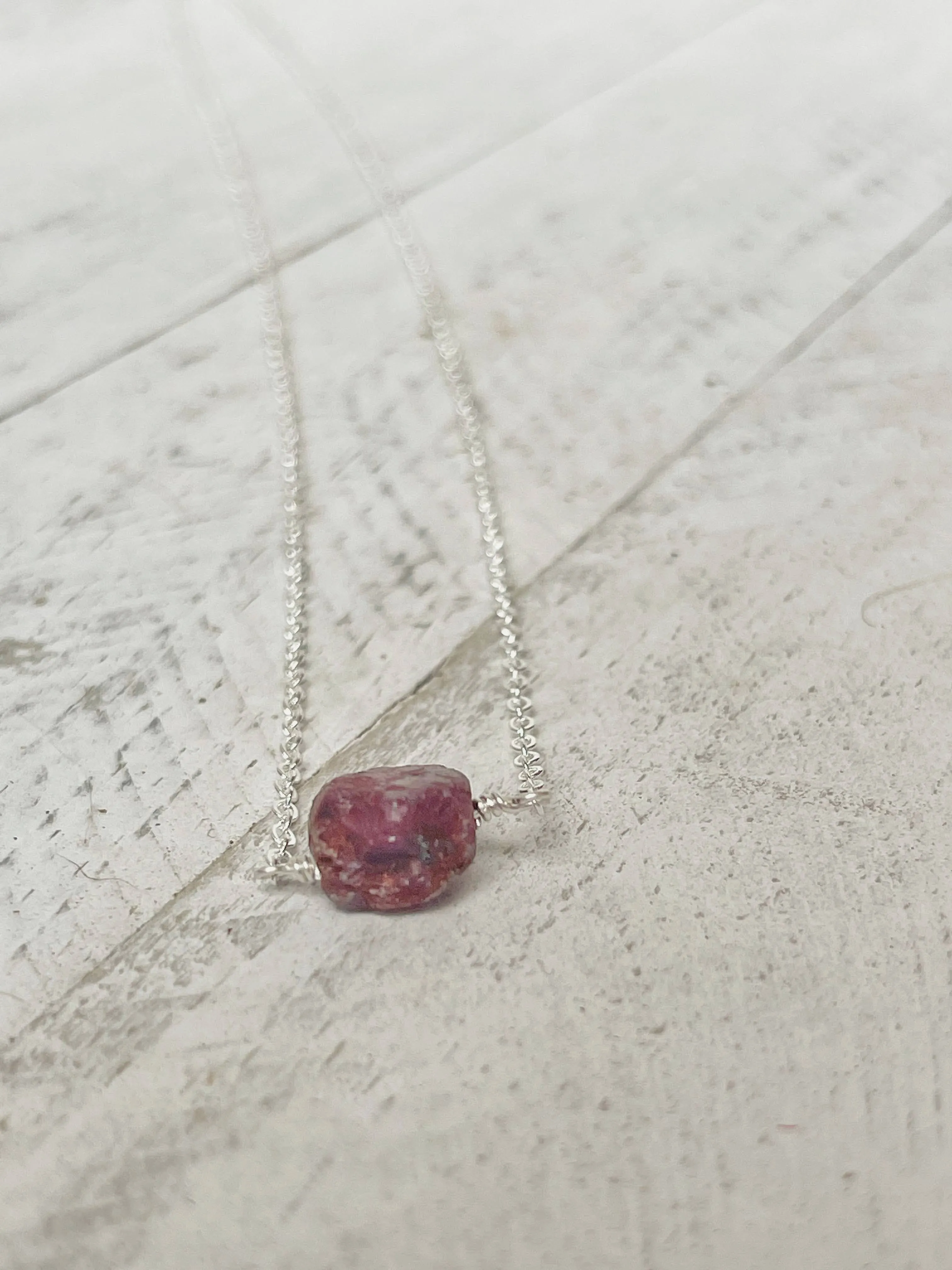 Birthstone Necklace - July - Ruby