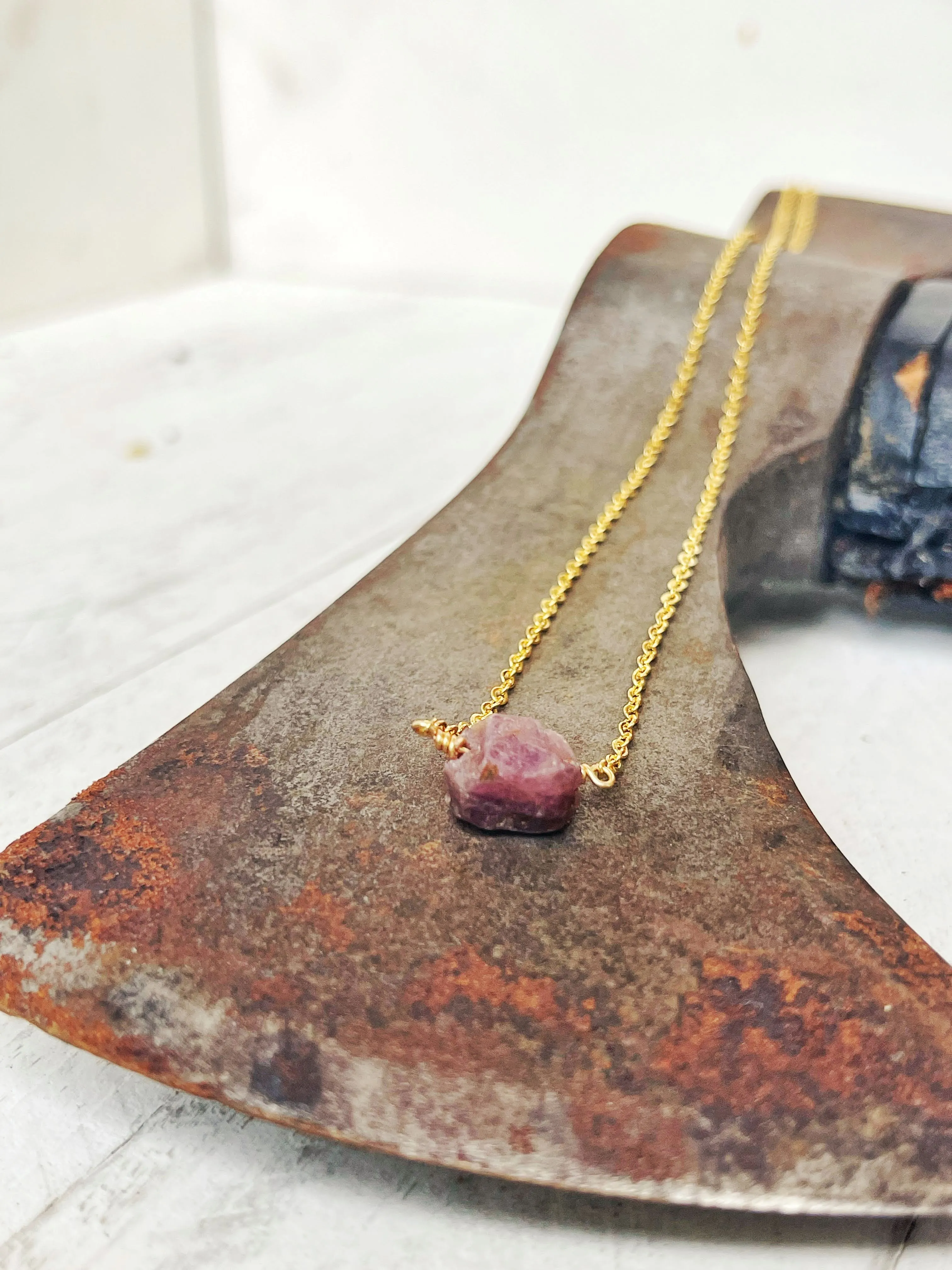 Birthstone Necklace - July - Ruby