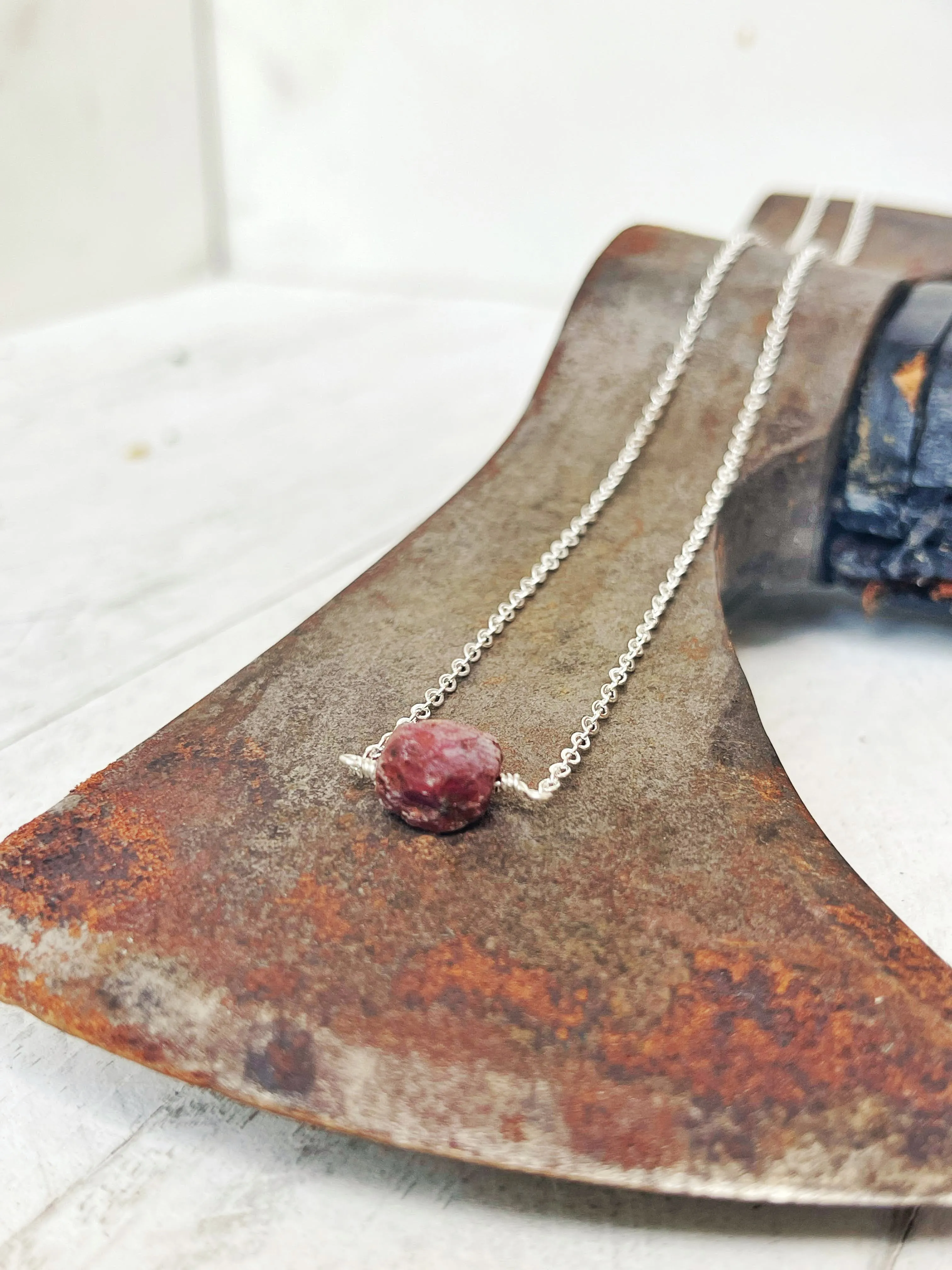 Birthstone Necklace - July - Ruby