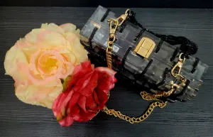 Black & Crystal Clear Clutch