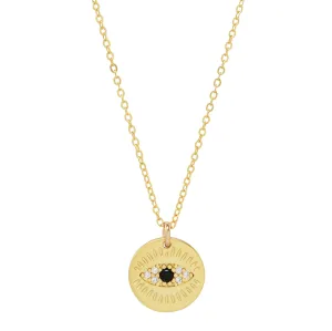 Black CZ Coin Lash Necklace
