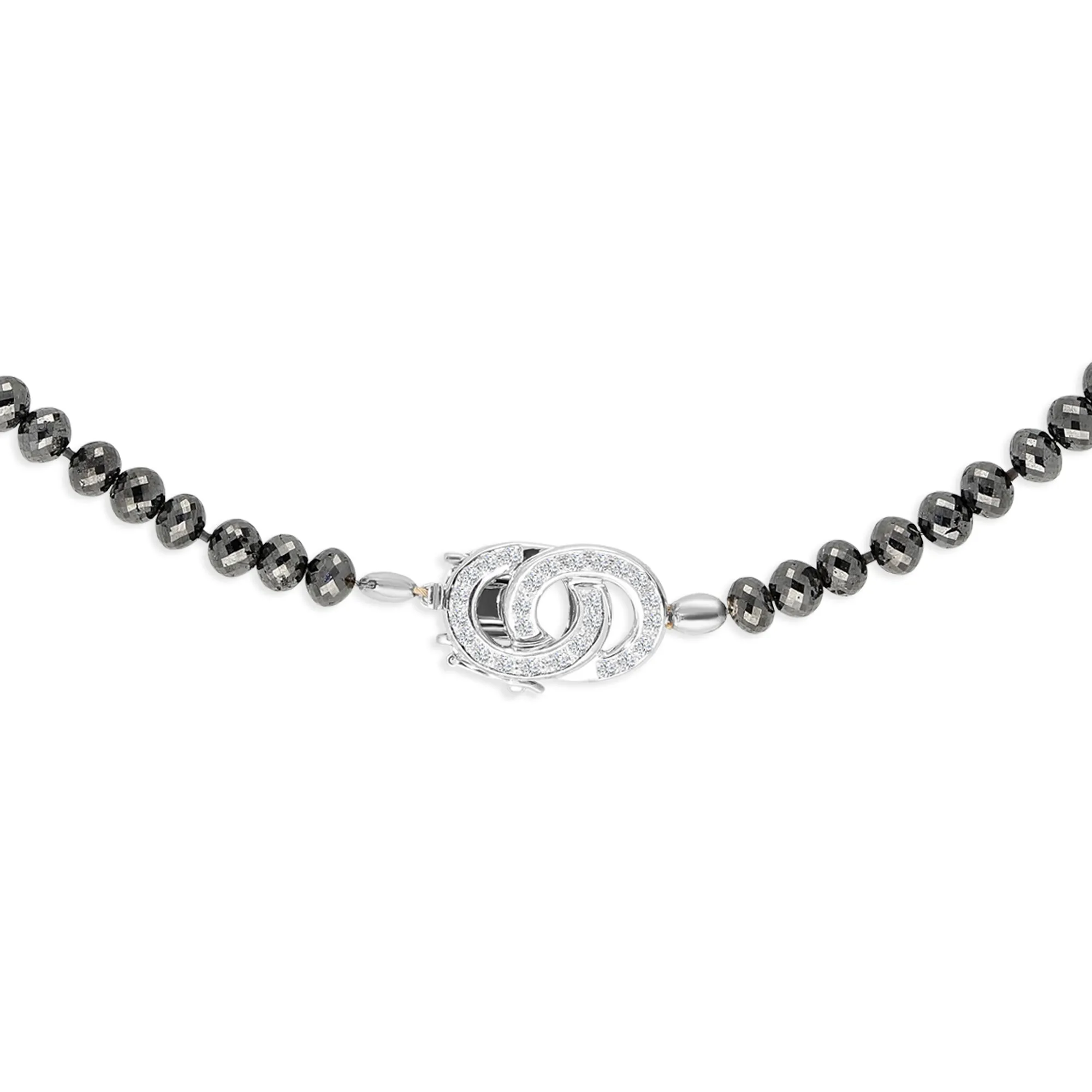 Black Diamond Beaded Necklace - 128.9 Carat