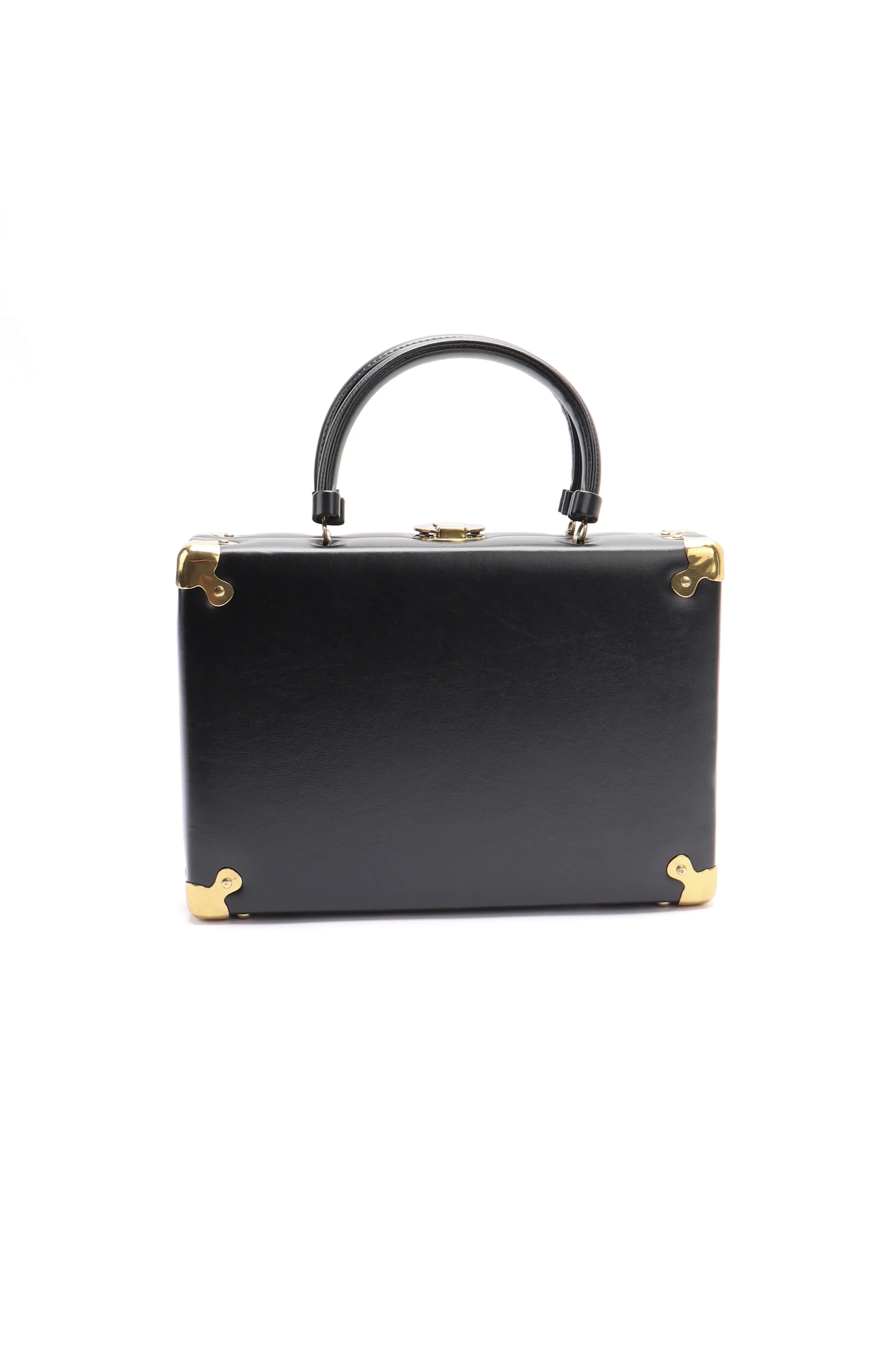 Black Leather Box Bag