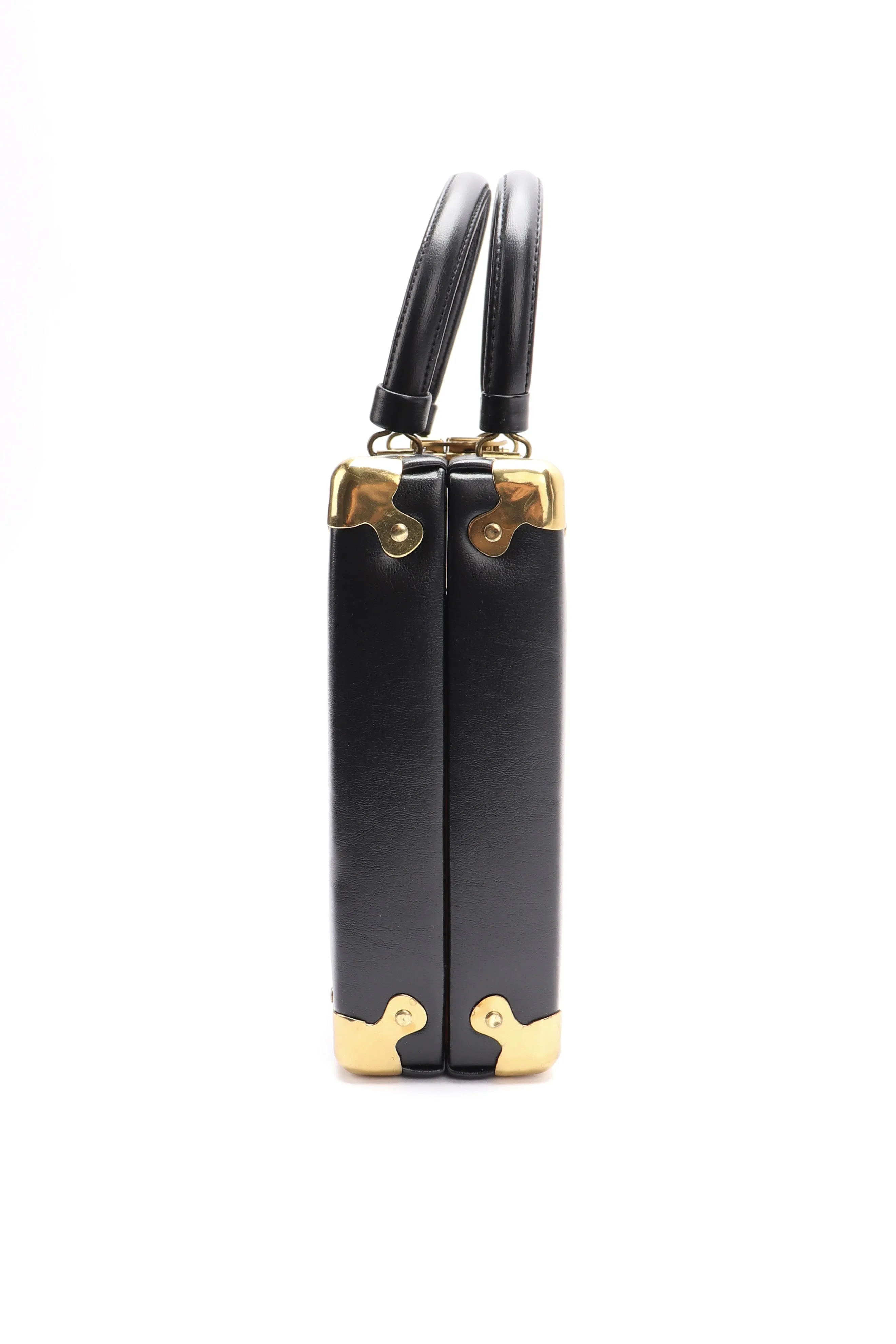 Black Leather Box Bag