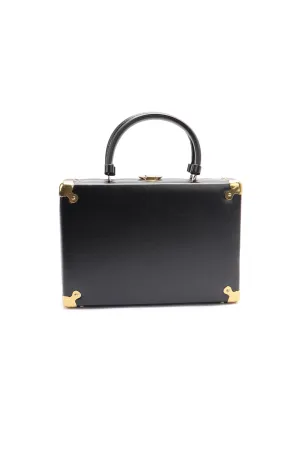 Black Leather Box Bag