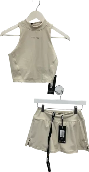 Bo   Tee Beige Soft Active Tank Top And Skort In Bone UK S