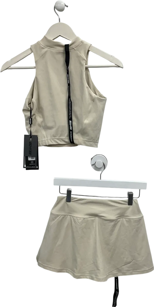 Bo   Tee Beige Soft Active Tank Top And Skort In Bone UK S