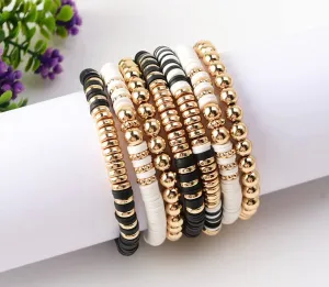 Boho Beaded Bracelet Set- Blk