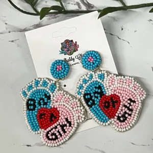 Boy or Girl Beaded Earrings