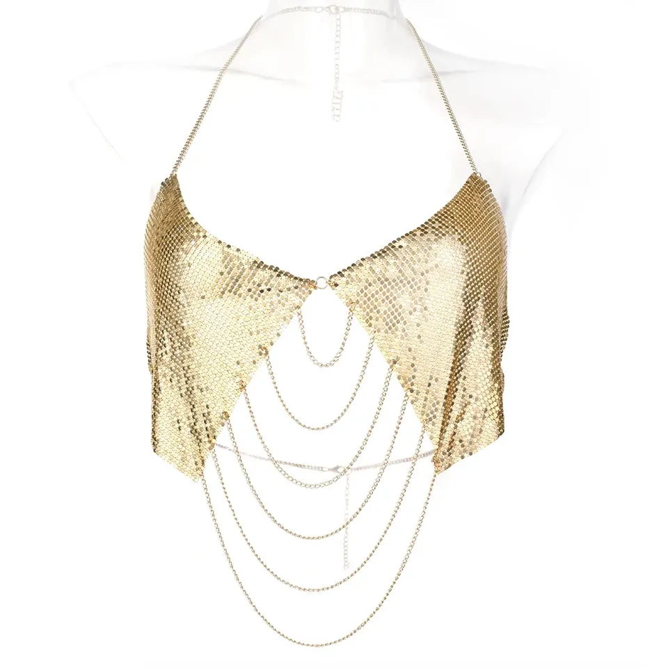 Bra Chain Top Golden Chain