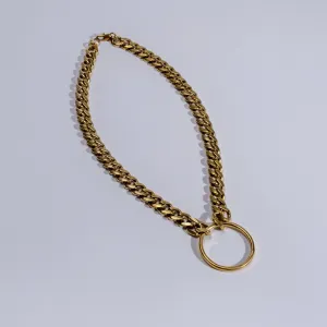 Brass Thick Circle Chain Necklace