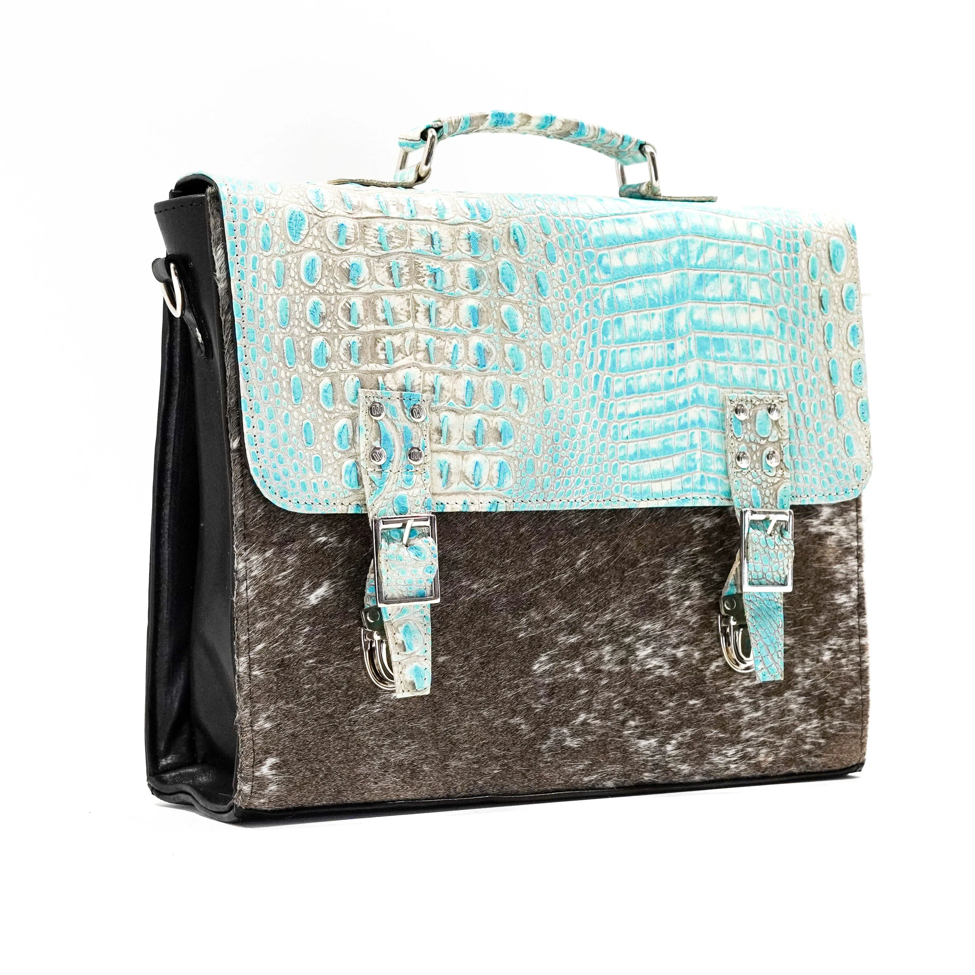 Briefcase - Longhorn w/ Caribbean Croc