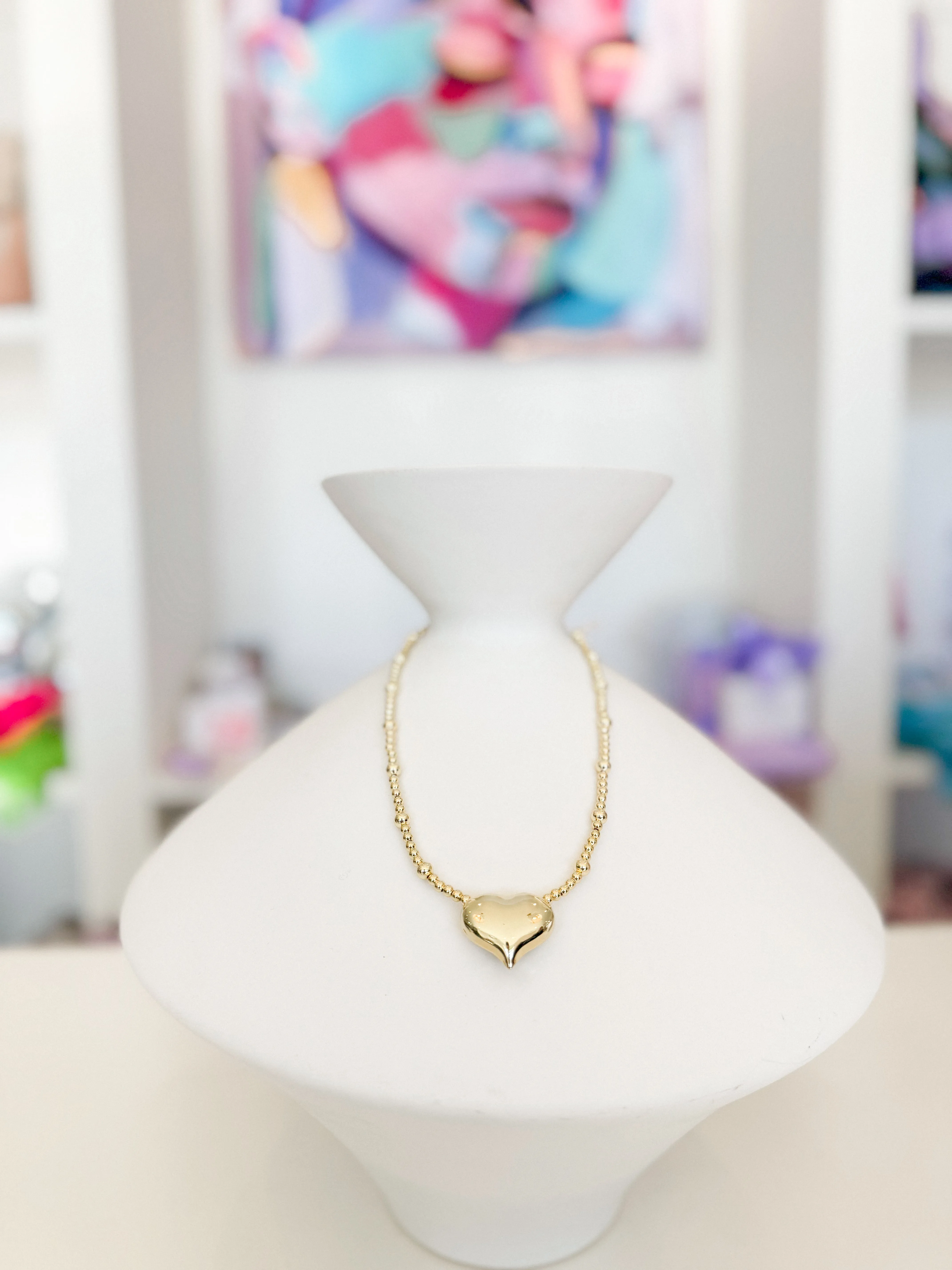 Bubble Heart Beaded Necklace