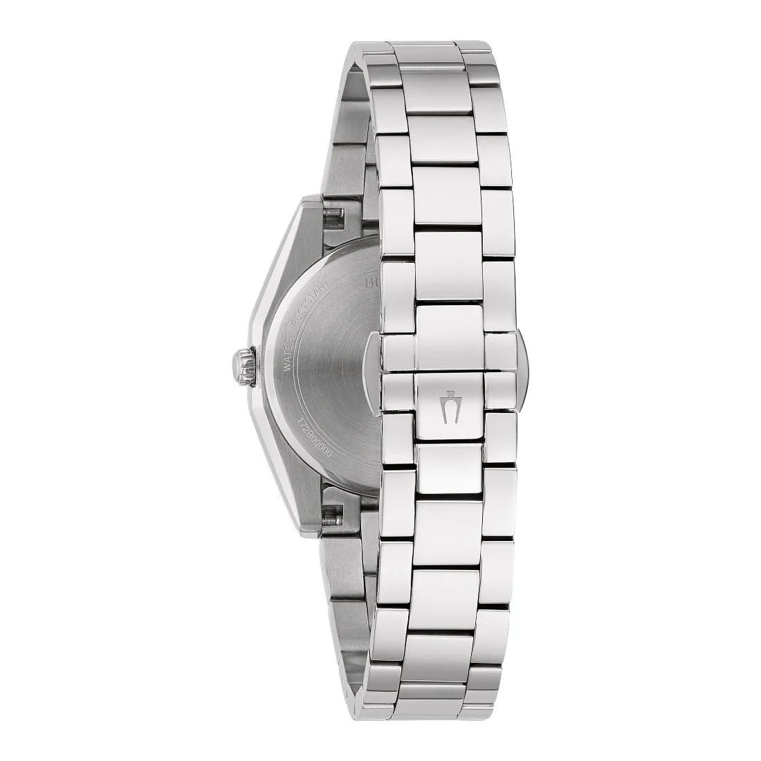 Bulova Surveyor Ladies Stainless Steel Diamond and Blue Dial Watch