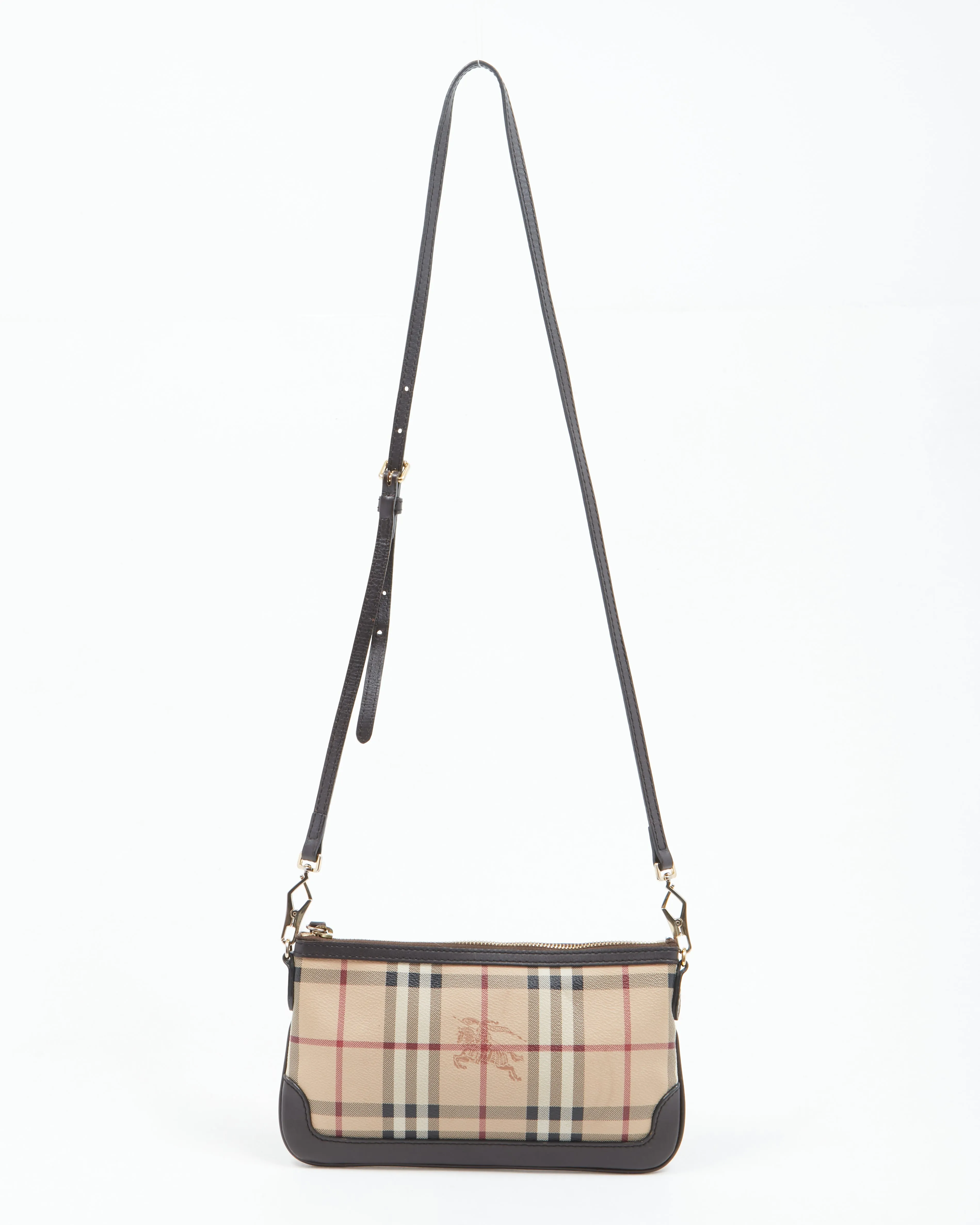 Burberry Beige Nova Check Coated Canvas Crossbody Bag