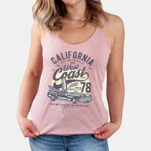 California West Coast Surfing Paradise - Women's Triblend Racerback Tank