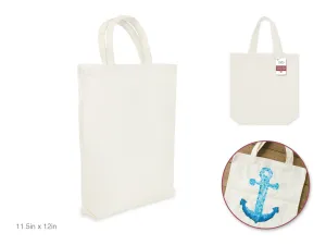 Canvas Bag: 11.5"x12.3"x1.75" DIY w/Canvas Handle