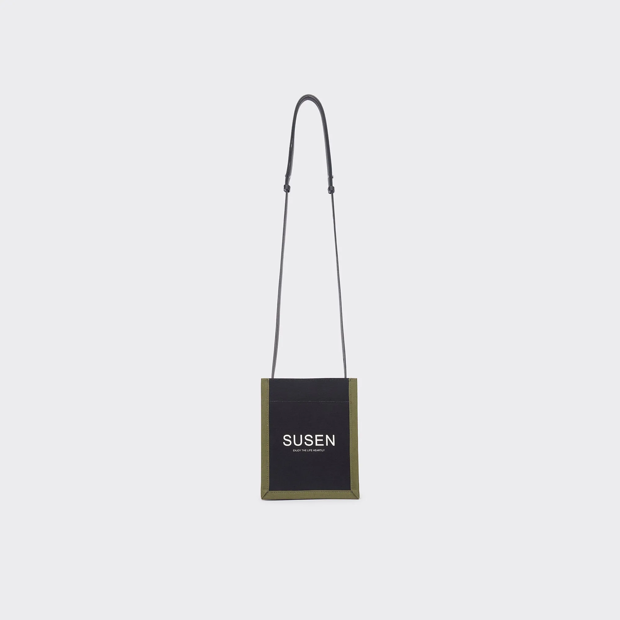 Canvas Crossbody Phone Bag - Black