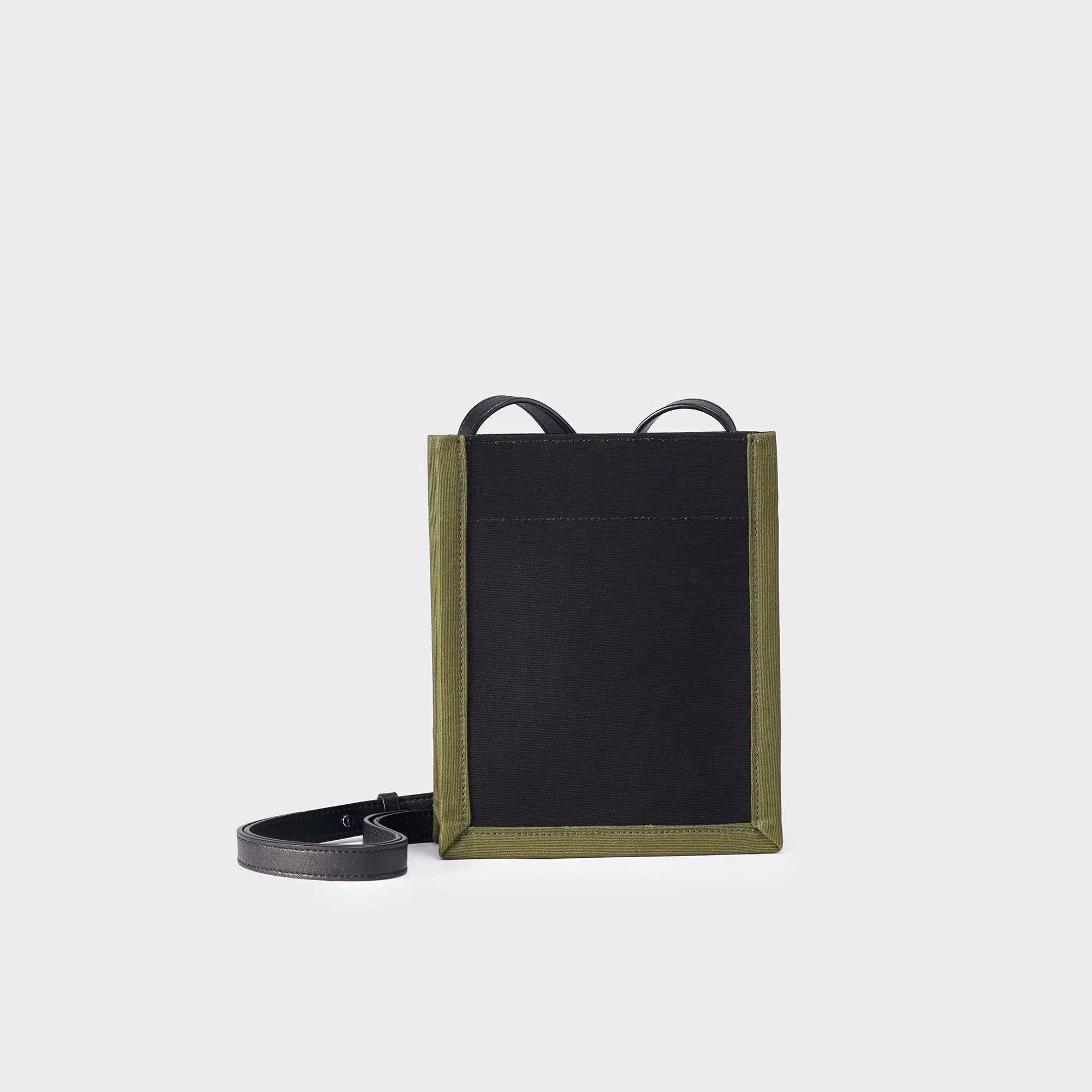 Canvas Crossbody Phone Bag - Black