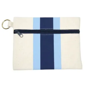Canvas Kansas Zipper Pouch -- Navy w/ Blue