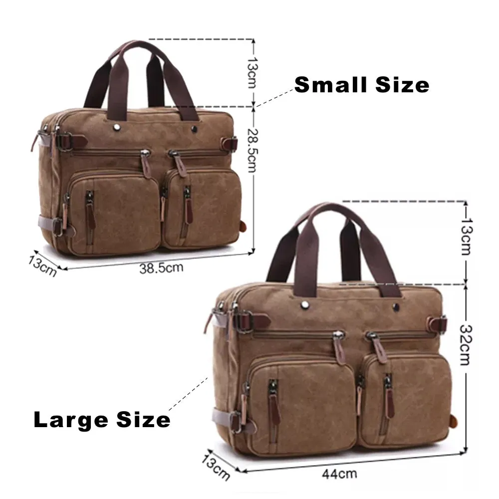 Canvas Two Use Multifunction Backpack Bag or Handbag