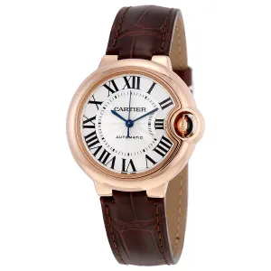 Cartier Balloon Bleu Silvered 18kt Pink Gold Opaline Flinque Dial Ladies Watch W6920097