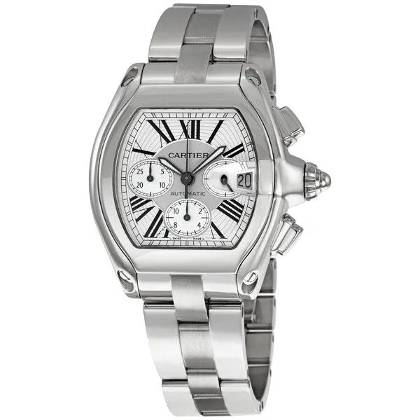 Cartier Roadster Chronograph Silver Dial Men's Watch W62019X6
