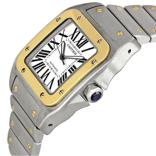 Cartier Santos 100 Extra Large 18kt Yellow Gold and Steel Men's Watch W200728G