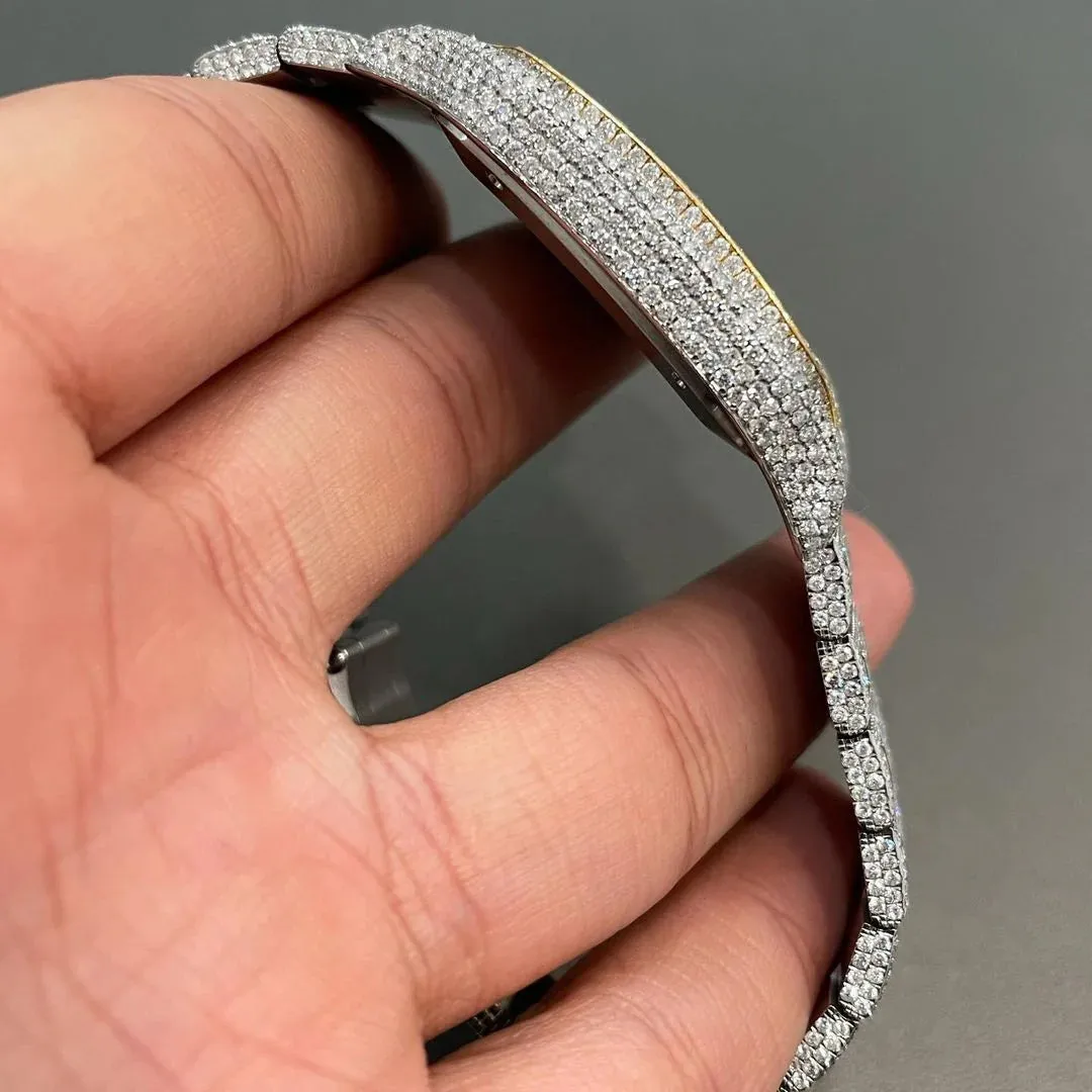 Cartier Santos Moissanite Diamond Watch | VVS Diamond Cartier Santos W 108