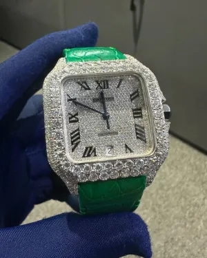 Cartier Santos Moissanite Diamond Watch | vvs moissanite watch W 201