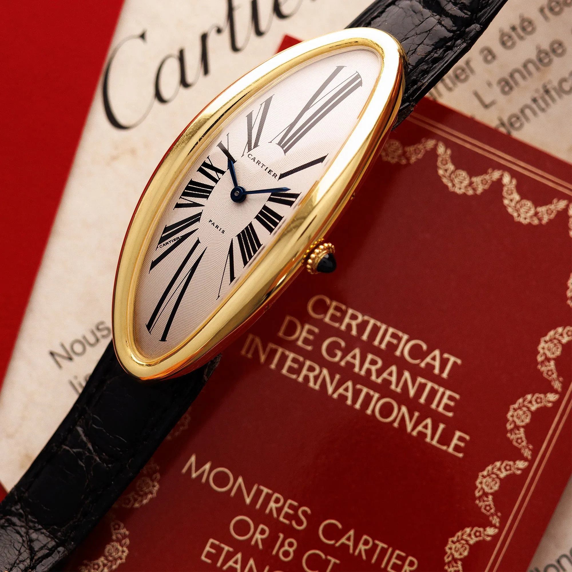 Cartier Yellow Gold Collection Prive Baignoire Allongee from 1991
