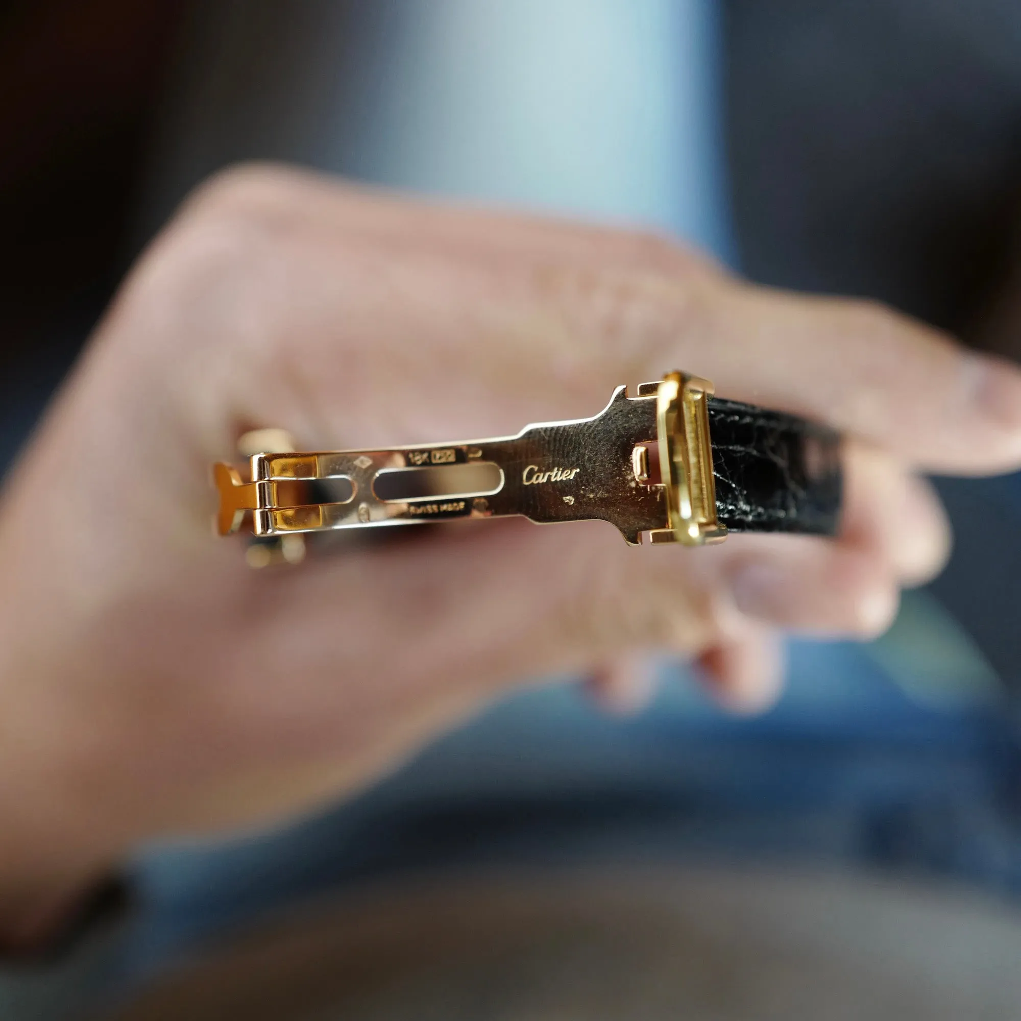 Cartier Yellow Gold Collection Prive Baignoire Allongee from 1991