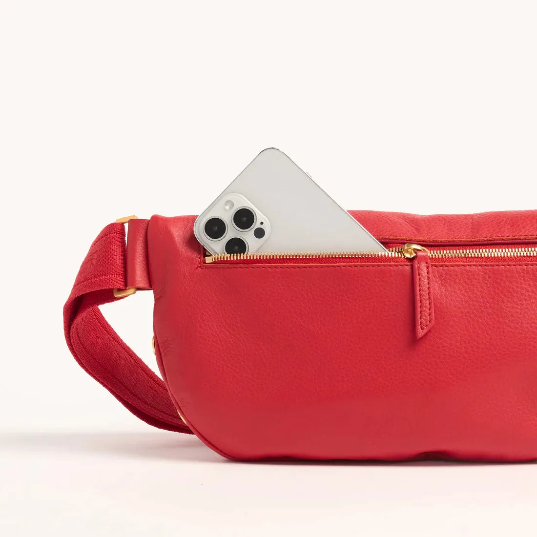 Charles Crossbody Lrg Poppy Red/Brushed Gold
