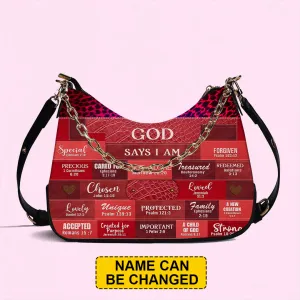 CHRISTIANARTBAG Crossbody Bag with Chain - Personalized Crossbody Bag with Chain - GOD SAYS I AM - CABCBC04300524