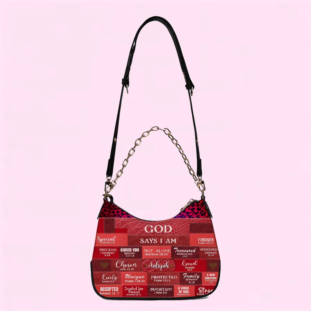 CHRISTIANARTBAG Crossbody Bag with Chain - Personalized Crossbody Bag with Chain - GOD SAYS I AM - CABCBC04300524