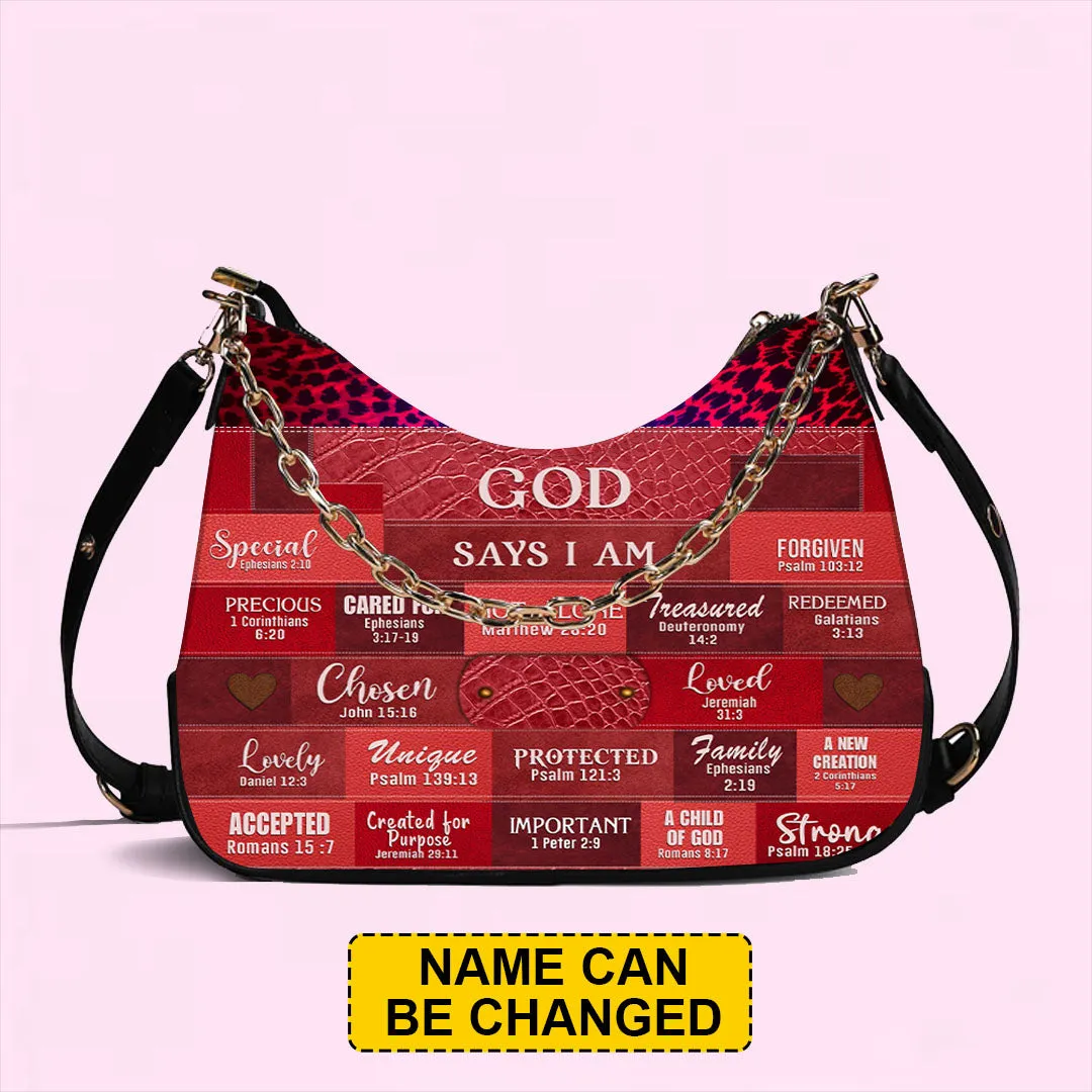 CHRISTIANARTBAG Crossbody Bag with Chain - Personalized Crossbody Bag with Chain - GOD SAYS I AM - CABCBC04300524