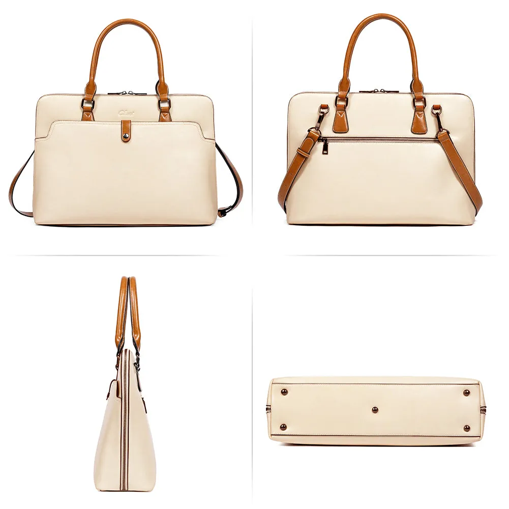 Claire  Premium Leather Messenger Briefcase For School And Work