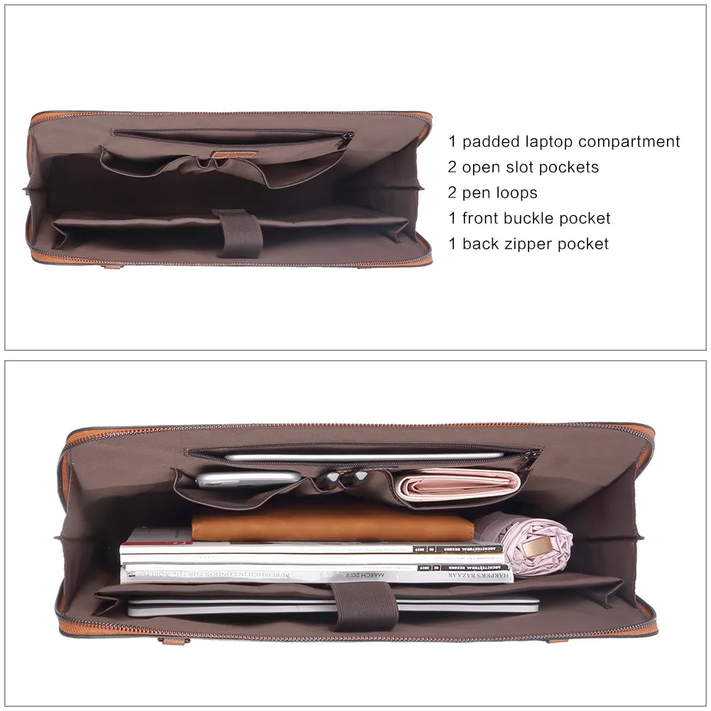 Claire  Premium Leather Messenger Briefcase For School And Work