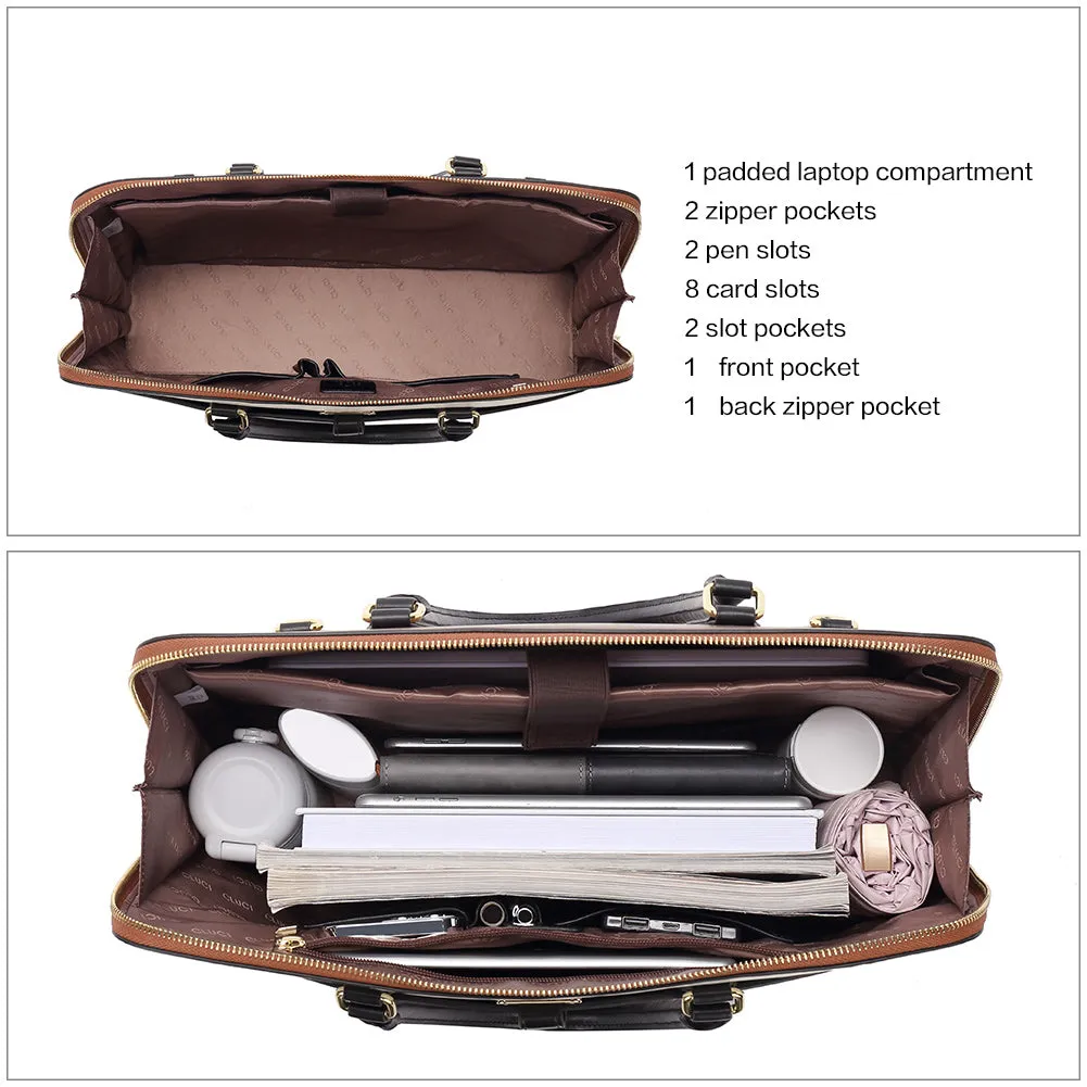 Claire  Premium Leather Messenger Briefcase For School And Work