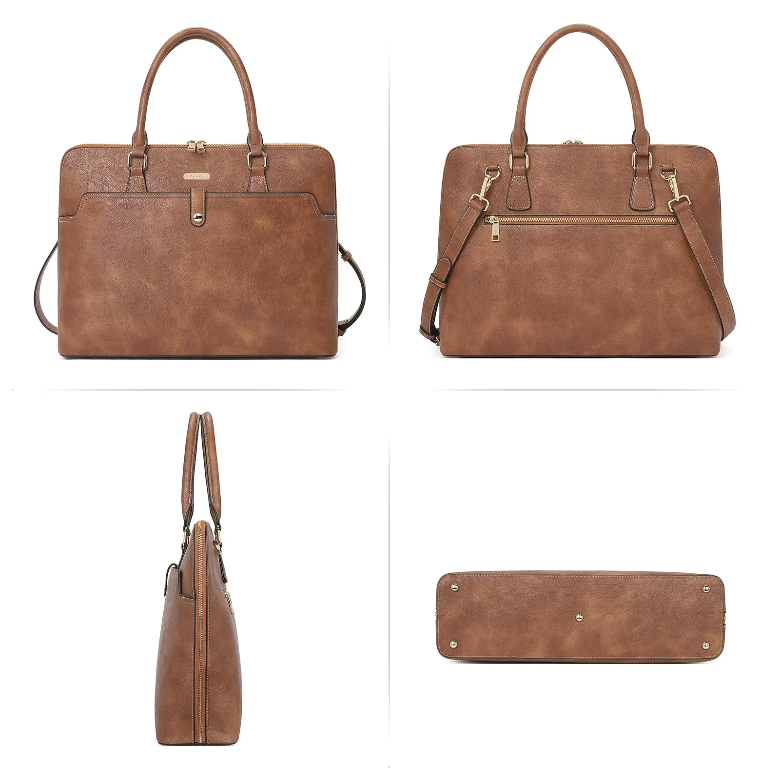 Claire  Premium Leather Messenger Briefcase For School And Work