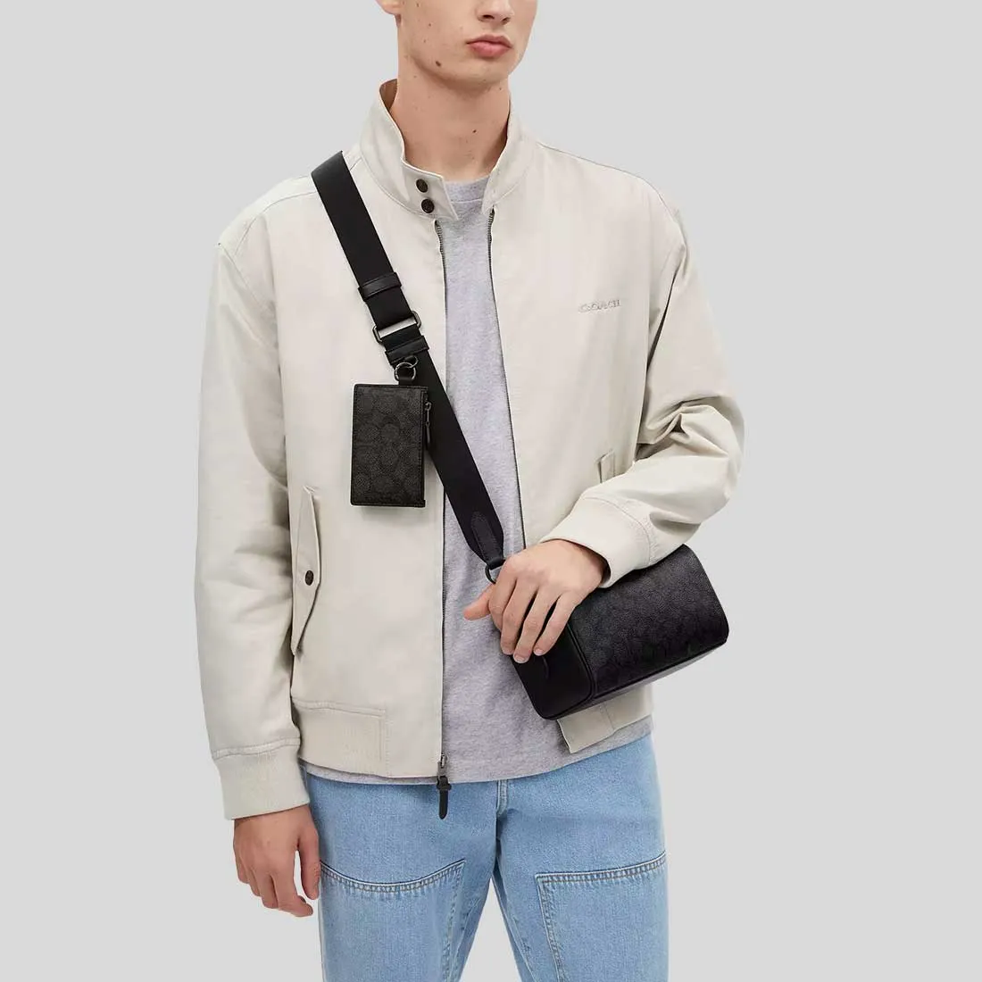 COACH Axel Crossbody In Signature Canvas Charcoal Print Varies RB-CV762