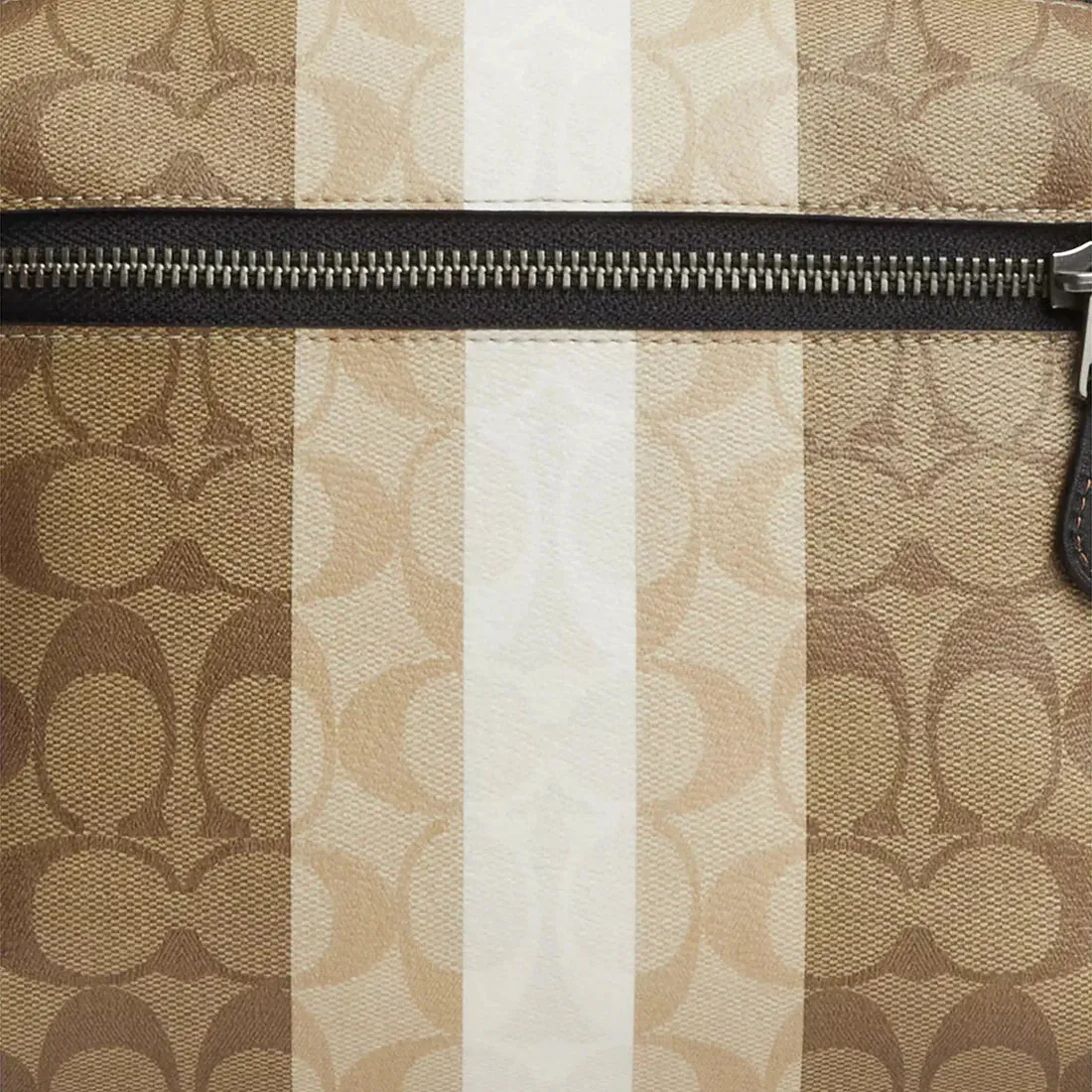 COACH West Backpack In Blocked Signature Canvas With Varsity Stripe Khaki Multi RS-CQ629
