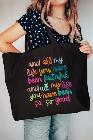 Colorful Always Faithful Canvas Jumbo Tote