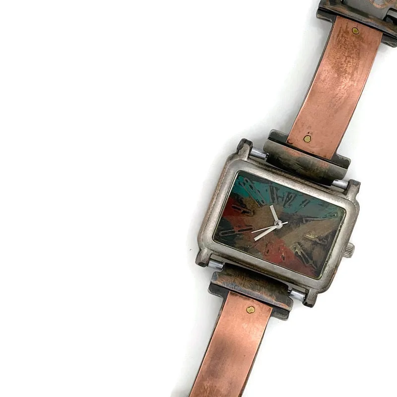 Copper Watch With Multi Color Dial