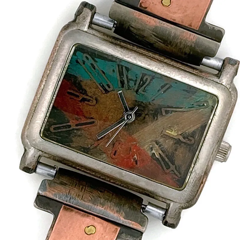 Copper Watch With Multi Color Dial