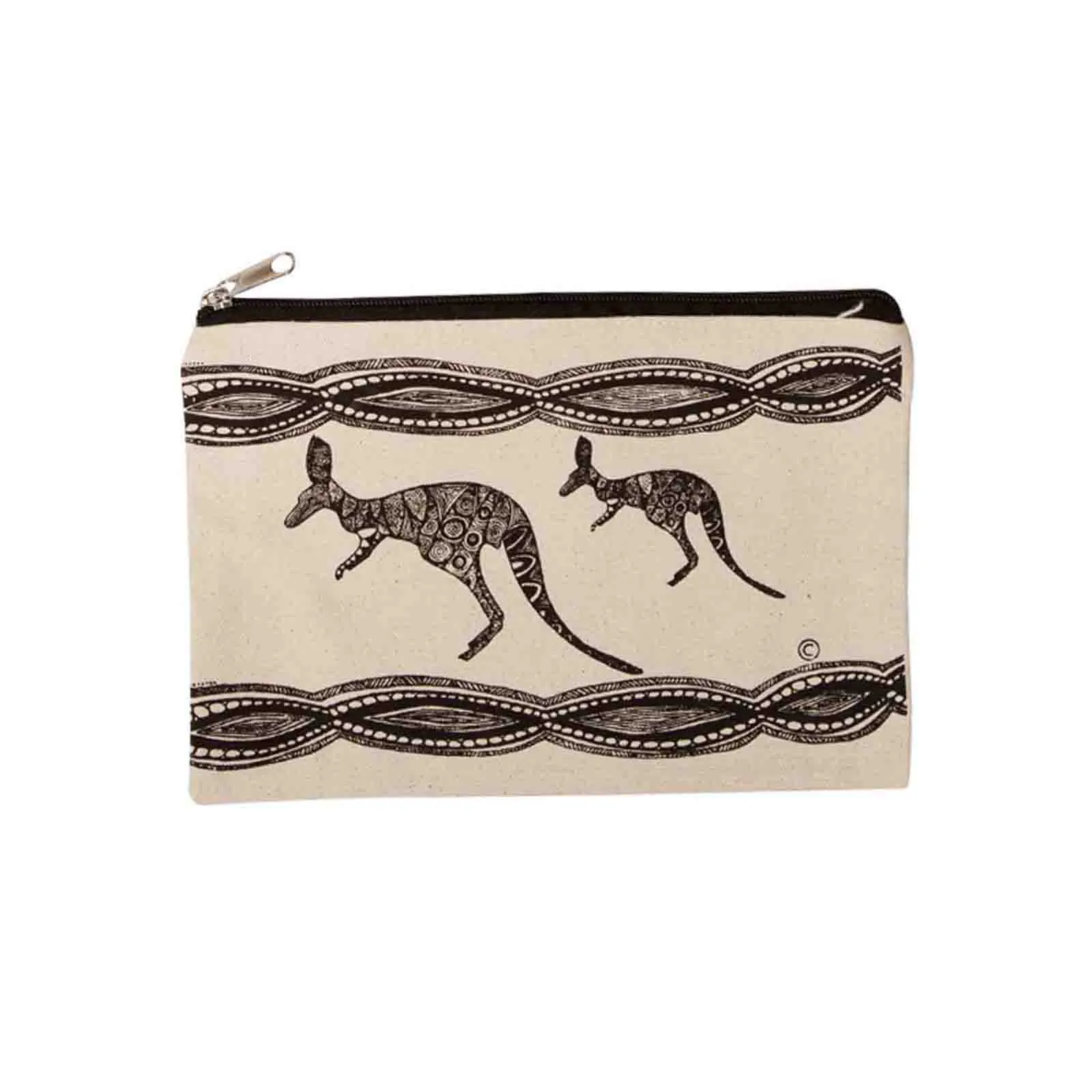 Cotton Utility Pouch River Kangaroos 22x17cm