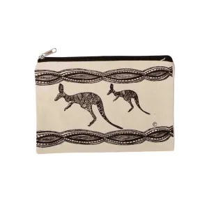 Cotton Utility Pouch River Kangaroos 22x17cm